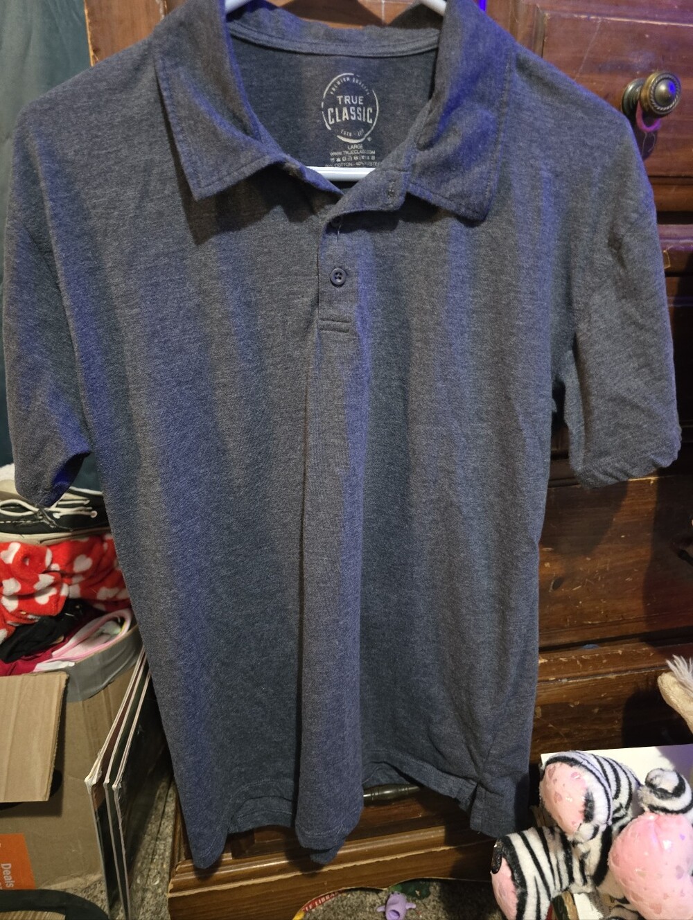 Ladies L Gray Polo Shirt